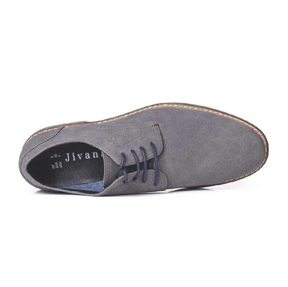 Men's Suede Oxford Dress Shoes Lace Up - Picture 4 of 6